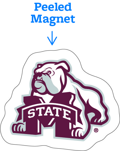 Mississippi State Bulldog Peeled Magnet